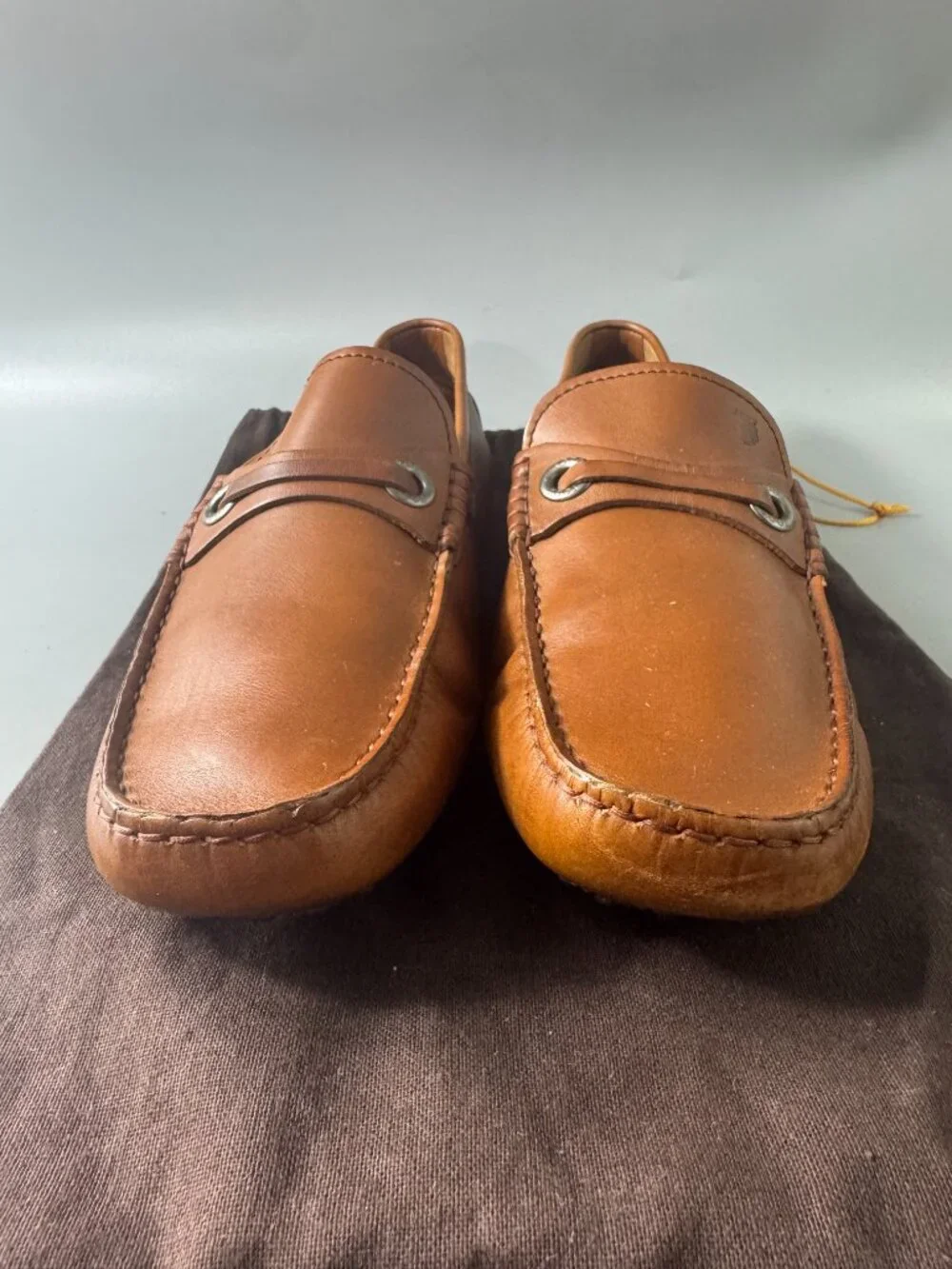 Authentic Tod's Gommino Leather Loafers - Caramel Brown, Size 8/US 9.5